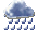 Rain and a thunderstorm